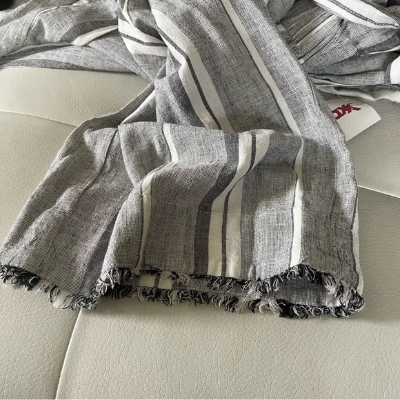 Cloth & Stone Gray Striped Sleeveless Jump Suit linen blend size medium NWT - Picture 8 of 14